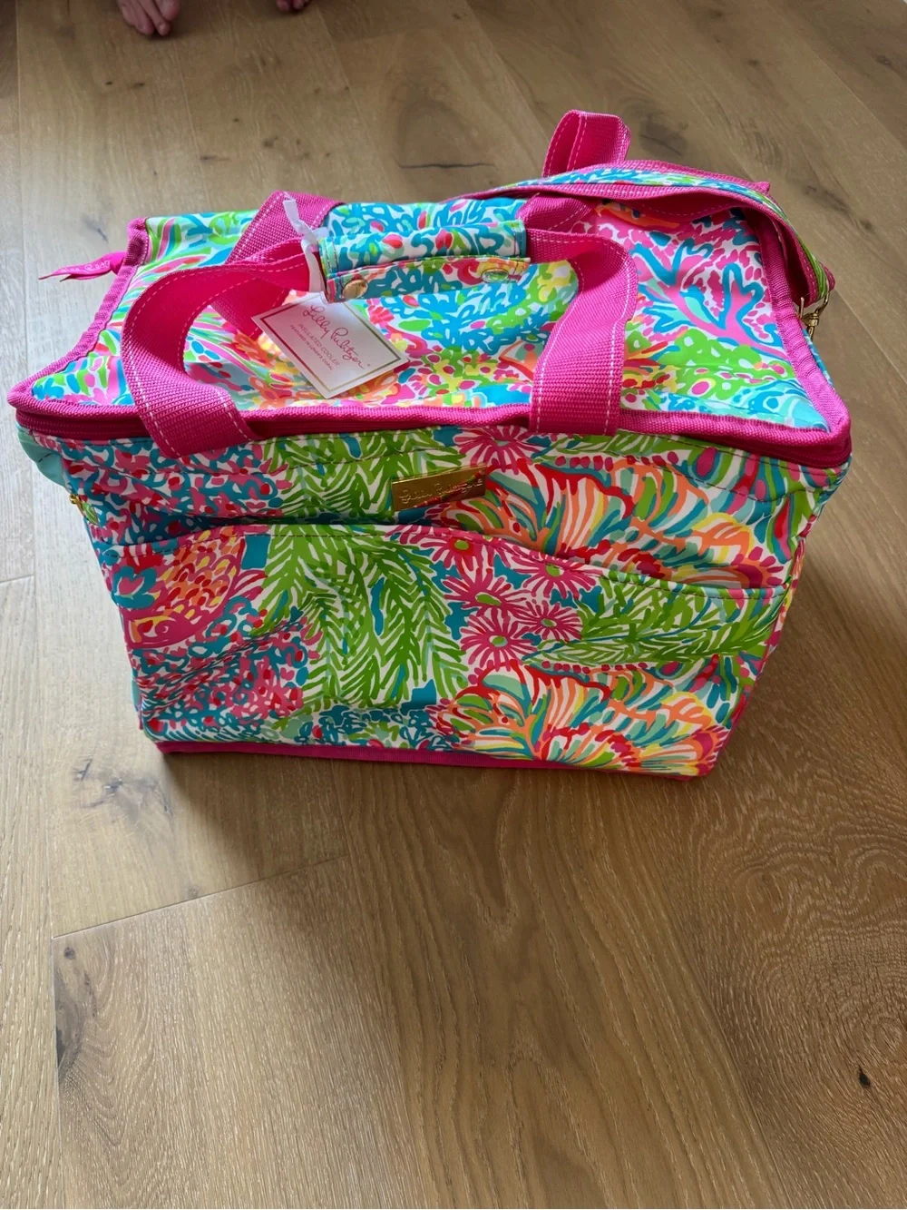 Lilly Pulitzer Pink Multi Floral Insulated Cosmetic Tote